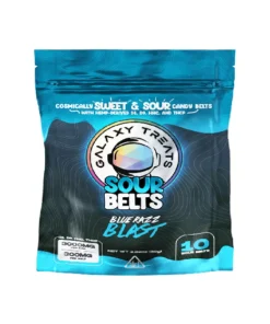 Blue Razz Blast Galaxy Treats Sour Belts Gummies 3000mg