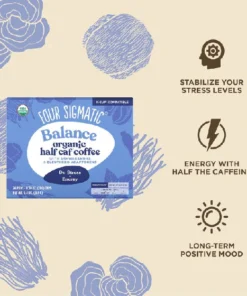 Four Sigmatic Organic Balance Half Caf Coffee Pods Box – 24 count