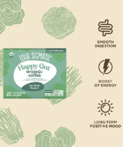 Alternative view of Four Sigmatic Organic Happy Gut Coffee Pods Box – 24 count