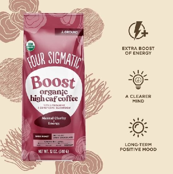 Four Sigmatic Organic Boost High Caf Ground Coffee