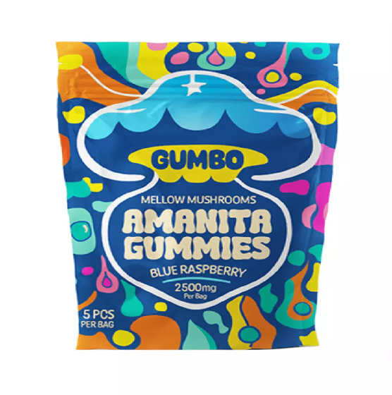 Blue Raspberry Gumbo Magic Mushroom Amanita Gummies 2500mg